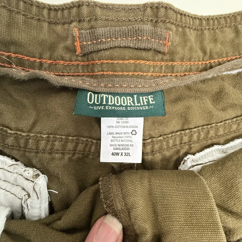 Utility Workwear Hiking Canvas Pants Gorpcore Outdoor Rugged Brown Cotton 40x32